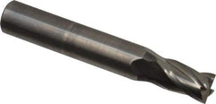 OSG - 7mm, 12mm LOC, 8mm Shank Diam, 51mm OAL, 4 Flute, Solid Carbide Square End Mill - Single End, Uncoated, Spiral Flute, 30° Helix, Centercutting, Right Hand Cut, Right Hand Flute, Series 414 - Exact Tool & Supply