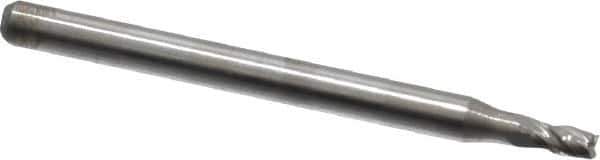 OSG - 2mm, 4mm LOC, 3mm Shank Diam, 39mm OAL, 4 Flute, Solid Carbide Square End Mill - Single End, Uncoated, Spiral Flute, 30° Helix, Centercutting, Right Hand Cut, Right Hand Flute, Series 414 - Exact Tool & Supply
