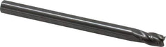 OSG - 4mm, 8mm LOC, 4mm Shank Diam, 51mm OAL, 4 Flute, Solid Carbide Square End Mill - Single End, Uncoated, Spiral Flute, 30° Helix, Centercutting, Right Hand Cut, Right Hand Flute, Series 414 - Exact Tool & Supply