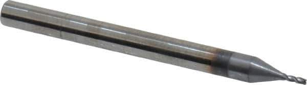 OSG - 1/32", 5/64" LOC, 1/8" Shank Diam, 1-1/2" OAL, 4 Flute, Solid Carbide Square End Mill - Single End, TiCN Finish, Spiral Flute, 30° Helix, Centercutting, Right Hand Cut, Right Hand Flute, Series 414 - Exact Tool & Supply