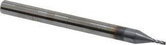 OSG - 1/32", 5/64" LOC, 1/8" Shank Diam, 1-1/2" OAL, 4 Flute, Solid Carbide Square End Mill - Single End, TiCN Finish, Spiral Flute, 30° Helix, Centercutting, Right Hand Cut, Right Hand Flute, Series 414 - Exact Tool & Supply