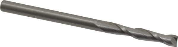 OSG - 5mm, 32mm LOC, 5mm Shank Diam, 76mm OAL, 2 Flute, Solid Carbide Square End Mill - Single End, Uncoated, Spiral Flute, 30° Helix, Centercutting, Right Hand Cut, Right Hand Flute, Series 482 - Exact Tool & Supply