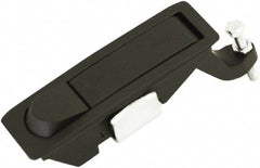 Made in USA - 4.29" Long x 1.61" Wide x 3.31" High, Lever Latch - Zinc Plated Steel, with Black Powder Coat Finish - Exact Tool & Supply