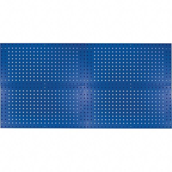 Kennedy - 18" Wide x 36" High Industrial Steel Tool Peg Board System - 4 Panels, 60 Hooks, Steel, Blue - Exact Tool & Supply