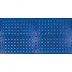 Kennedy - 18" Wide x 36" High Industrial Steel Tool Peg Board System - 4 Panels, 60 Hooks, Steel, Blue - Exact Tool & Supply