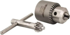 Accupro - 3/8-24, 0.51 to 7.39mm Capacity, Threaded Mount Stainless Steel Drill Chuck - Keyed, 28.4mm Sleeve Diam, 40mm Open Length - Exact Tool & Supply