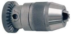 Accupro - JT2 Short, 1/32 to 3/8" Capacity, Tapered Mount Steel Drill Chuck - Keyed & Keyless Hybrid, 48mm Sleeve Diam, 79mm Open Length - Exact Tool & Supply