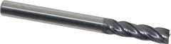Accupro - 3/16", 5/8" LOC, 3/16" Shank Diam, 2" OAL, 4 Flute, Solid Carbide Square End Mill - Single End, nACRo Finish, Spiral Flute, Variable° Helix, Centercutting, Right Hand Cut, Right Hand Flute - Exact Tool & Supply