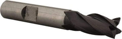 Accupro - 3/8", 3/4" LOC, 3/8" Shank Diam, 2-1/2" OAL, 4 Flute, Powdered Metal Square End Mill - Single End, TiAlN Finish, Spiral Flute, 30° Helix, Centercutting, Right Hand Cut, Right Hand Flute - Exact Tool & Supply
