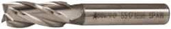 Accupro - 7/16", 1" LOC, 3/8" Shank Diam, 2-11/16" OAL, 4 Flute, Powdered Metal Square End Mill - Single End, Uncoated, Spiral Flute, 30° Helix, Centercutting, Right Hand Cut, Right Hand Flute - Exact Tool & Supply