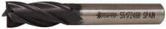 Accupro - 7/16", 1" LOC, 3/8" Shank Diam, 2-11/16" OAL, 4 Flute, Powdered Metal Square End Mill - Single End, TiAlN Finish, Spiral Flute, 30° Helix, Centercutting, Right Hand Cut, Right Hand Flute - Exact Tool & Supply
