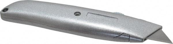 Paramount - Retractable Utility Knife - 2-3/8" Blade, Zinc Handle, 2 Blades Included - Exact Tool & Supply