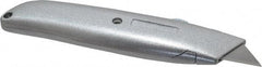 Paramount - Retractable Utility Knife - 2-3/8" Blade, Zinc Handle, 2 Blades Included - Exact Tool & Supply