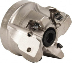 Seco - 4 Inserts, 2" Cut Diam, 3/4" Arbor Diam, 0.295" Max Depth of Cut, Indexable Square-Shoulder Face Mill - 0/90° Lead Angle, 1.57" High, XNEX 0806.. Insert Compatibility, Through Coolant, Series Square 6 - Exact Tool & Supply