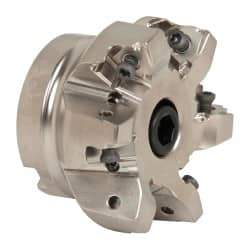 Seco - 6 Inserts, 2-1/2" Cut Diam, 3/4" Arbor Diam, 0.295" Max Depth of Cut, Indexable Square-Shoulder Face Mill - 0/90° Lead Angle, 1.57" High, XNEX 0806.. Insert Compatibility, Through Coolant, Series Square 6 - Exact Tool & Supply