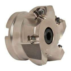 Seco - 5 Inserts, 3" Cut Diam, 1" Arbor Diam, 0.295" Max Depth of Cut, Indexable Square-Shoulder Face Mill - 0/90° Lead Angle, 1.97" High, XNEX 0806.. Insert Compatibility, Through Coolant, Series Square 6 - Exact Tool & Supply