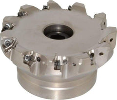 Seco - 11 Inserts, 5" Cut Diam, 1-1/2" Arbor Diam, 0.295" Max Depth of Cut, Indexable Square-Shoulder Face Mill - 0/90° Lead Angle, 2.48" High, XNEX 0806.. Insert Compatibility, Through Coolant, Series Square 6 - Exact Tool & Supply