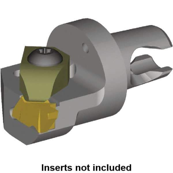 Kennametal - NG2R Insert, 20mm Head Length, Modular Grooving Cutting Unit Head - Left Hand Cut, System Size KM2016, Through Coolant, Series Micro Top Notch - Exact Tool & Supply