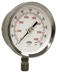 Winters - 4" Dial, 1/4 Thread, 0-400 Scale Range, Pressure Gauge - Lower Connection Mount, Accurate to 1% of Scale - Exact Tool & Supply