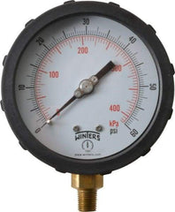 Winters - 4" Dial, 1/4 Thread, 0-60 Scale Range, Pressure Gauge - Lower Connection Mount, Accurate to 1% of Scale - Exact Tool & Supply