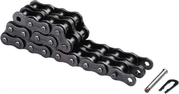 U.S. Tsubaki - 5/8" Pitch, ANSI 50, Solid Roller Chain - Chain No. 50, 8,240 Lb. Capacity, 0.4" Roller Diam, 3/8" Roller Width - Exact Tool & Supply