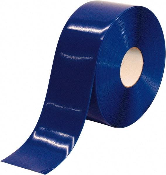 PRO-SAFE - Blue Solid Color PVC Tape - 4" Wide x 100' Long x 50 mil Thick, General Traffic - Exact Tool & Supply