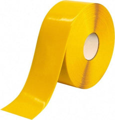 PRO-SAFE - Yellow Solid Color PVC Tape - 4" Wide x 100' Long x 50 mil Thick, General Traffic - Exact Tool & Supply
