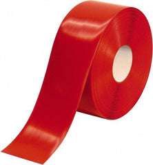 PRO-SAFE - Red Solid Color PVC Tape - 4" Wide x 100' Long x 50 mil Thick, General Traffic - Exact Tool & Supply