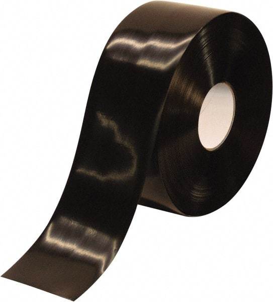 PRO-SAFE - Black Solid Color PVC Tape - 4" Wide x 100' Long x 50 mil Thick, General Traffic - Exact Tool & Supply