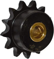U.S. Tsubaki - 13 Tooth, 2.329" Outside Diam, Carbon Steel & Bronze, Chain Idler Sprocket - Chain Size 40, 1/2" Bore Diam - Exact Tool & Supply
