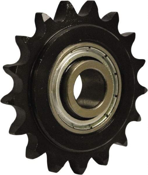 U.S. Tsubaki - 15 Tooth, 3.21" Outside Diam, Carbon Steel, Chain Idler Sprocket - Chain Size 50, 0.638" Bore Diam - Exact Tool & Supply