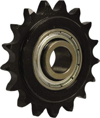 U.S. Tsubaki - 15 Tooth, 3.21" Outside Diam, Carbon Steel, Chain Idler Sprocket - Chain Size 50, 0.638" Bore Diam - Exact Tool & Supply