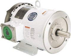 Leeson - 3 Max hp, 1,800 Max RPM, Premium Efficient Electric AC DC Motor - 230/460 V Input, Three Phase, 182TC Frame, C-Face with Base Mount, TEFC Enclosure - Exact Tool & Supply