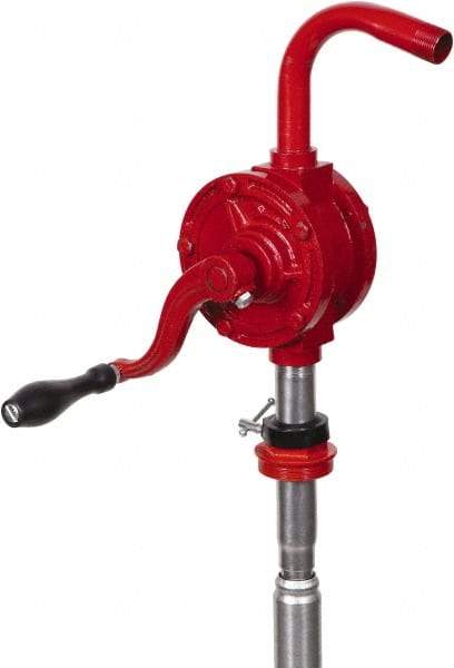 PRO-LUBE - Oil & Fuel Lubrication 0.07 Gal/Turn Flow Cast Iron Rotary Hand Pump - For 15 to 55 Gal Container - Exact Tool & Supply