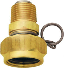 SANI-LAV - 1 Piece, 1/2 NPT & 3/4 GHT MNPT x FGHT, Brass Reusable Hose Male Swivel Fitting - 3/8" Hose ID x 1-1/4" Hose OD - Exact Tool & Supply