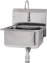 SANI-LAV - 19" Long x 16" Wide Inside, 1 Compartment, Grade 304 Stainless Steel Hands Free Hand Sink - 18 Gauge, 21" Long x 20" Wide x 24" High Outside, 10" Deep - Exact Tool & Supply