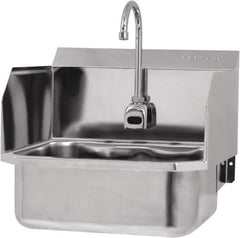 SANI-LAV - 17" Long x 14" Wide Inside, 1 Compartment, Grade 304 Stainless Steel Hands Free Hand Sink - 18 Gauge, 19" Long x 18" Wide x 21" High Outside, 7" Deep - Exact Tool & Supply