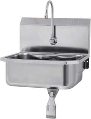 SANI-LAV - 17" Long x 14" Wide Inside, 1 Compartment, Grade 304 Stainless Steel Hands Free Hand Sink - 18 Gauge, 19" Long x 18" Wide x 21" High Outside, 7" Deep - Exact Tool & Supply