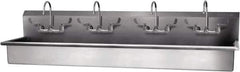 SANI-LAV - 77" Long x 16-1/2" Wide Inside, 1 Compartment, Grade 304 Stainless Steel Hand Sink-Wall Mount - 16 Gauge, 80" Long x 20" Wide x 18" High Outside, 8" Deep - Exact Tool & Supply