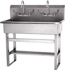 SANI-LAV - 37" Long x 16-1/2" Wide Inside, 1 Compartment, Grade 304 Stainless Steel Hands Free Hand Sink - 16 Gauge, 40" Long x 20" Wide x 45" High Outside, 8" Deep - Exact Tool & Supply