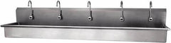 SANI-LAV - 97" Long x 16-1/2" Wide Inside, 1 Compartment, Grade 304 Stainless Steel Hands Free Hand Sink - 16 Gauge, 100" Long x 20" Wide x 18" High Outside, 8" Deep - Exact Tool & Supply