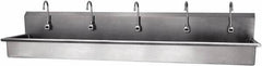 SANI-LAV - 97" Long x 16-1/2" Wide Inside, 1 Compartment, Grade 304 Stainless Steel Hands Free Hand Sink - 16 Gauge, 100" Long x 20" Wide x 18" High Outside, 8" Deep - Exact Tool & Supply