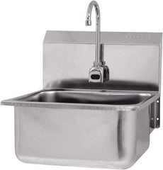 SANI-LAV - 19" Long x 16" Wide Inside, 1 Compartment, Grade 304 Stainless Steel Hands Free Hand Sink - 18 Gauge, 21" Long x 20" Wide x 24" High Outside, 10" Deep - Exact Tool & Supply