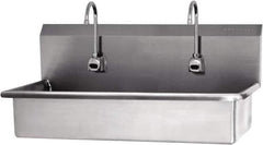 SANI-LAV - 57" Long x 16-1/2" Wide Inside, 1 Compartment, Grade 304 Stainless Steel Hands Free Hand Sink - 16 Gauge, 40" Long x 20" Wide x 18" High Outside, 8" Deep - Exact Tool & Supply