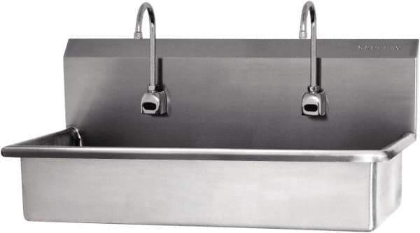 SANI-LAV - 37" Long x 16-1/2" Wide Inside, 1 Compartment, Grade 304 Stainless Steel Hands Free Hand Sink - 16 Gauge, 40" Long x 20" Wide x 18" High Outside, 8" Deep - Exact Tool & Supply