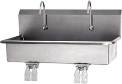 SANI-LAV - 37" Long x 16-1/2" Wide Inside, 1 Compartment, Grade 304 Stainless Steel Hands Free Hand Sink - 16 Gauge, 40" Long x 20" Wide x 18" High Outside, 8" Deep - Exact Tool & Supply
