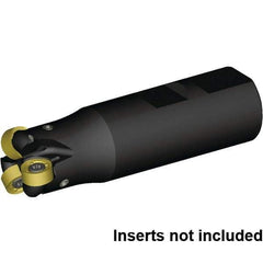 Kennametal - 1" Cutting Diam, 1" Shank Diam, 1" Max Depth of Cut, Weldon Shank Indexable Copy End Mill - 3 Inserts, RN.J10T3M0.N.. Insert, KDR Toolholder, Steel, Through Coolant - Exact Tool & Supply