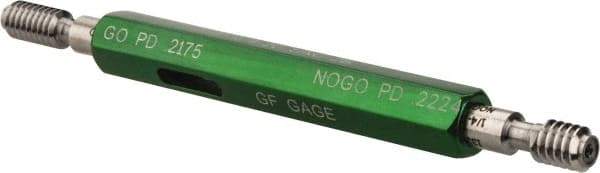 GF Gage - 1/4-20, Class 2B, Double End Plug Thread Go/No Go Gage - Hardened Tool Steel, Size 1 Handle Included - Exact Tool & Supply