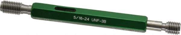 GF Gage - 5/16-24, Class 3B, Double End Plug Thread Go/No Go Gage - Hardened Tool Steel, Size 1 Handle Included - Exact Tool & Supply