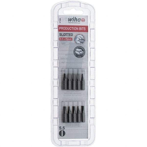 Wiha - Slotted Screwdriver Bits Reversible: NonReversible Blade Width (Inch): 7/32 - Exact Tool & Supply